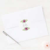 Magenta Paarse Waterverf Bloemen Swag Ronde Sticker (Envelop)