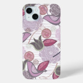 Magenta Paarse Zoete Vogels Bloementuin Chic Case-Mate iPhone Case (Achterkant)