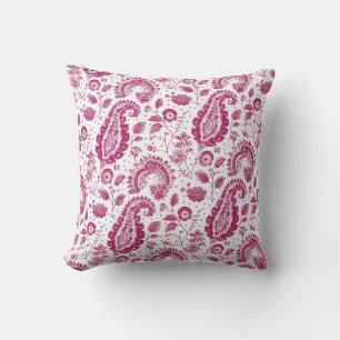 Magenta Paisley Patroon Kussen
