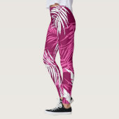 Magenta Palm Leaf Beach and Summer Vacation Leggings (Links)