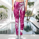 Magenta Palm Leaf Beach and Summer Vacation Leggings<br><div class="desc">Maak je klaar om deze zomer het strand te raken met de Magenta Palm Leaf Leggings van Shy Shy Panda. Ideaal om hoofden te laten draaien zodra je aankomt, deze trendy bodems combineren purplish-red en magenta kleuren met een witte en moderne palmblaasafbeelding om een oogstend design te creëer dat niet...</div>