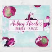 Magenta Pansies Fles Etiket (Enkel label)