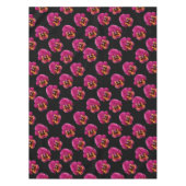 magenta pansies op zwart, tafelkleed (Voorkant)