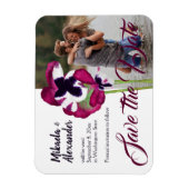 Magenta Pansies Weddenschap Save the Date Magnet Magneet (Verticaal)
