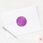 Magenta parel wervelingen bruiloft stickers (Envelop)