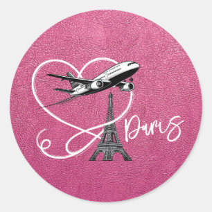 Magenta Paris Passport Ronde Sticker