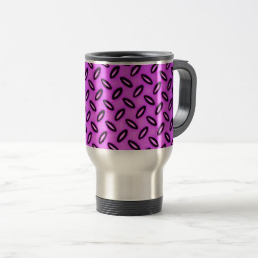 Magenta Pattered Travel Mug Reisbeker (Voorkant rechts)