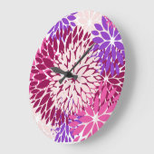 Magenta Peach Burgundy en Paarse Stillas Dahlias Grote Klok (Hoek)