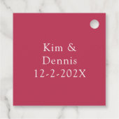 Magenta Peach en White Floral Wedding Favor Labels (Achterkant)