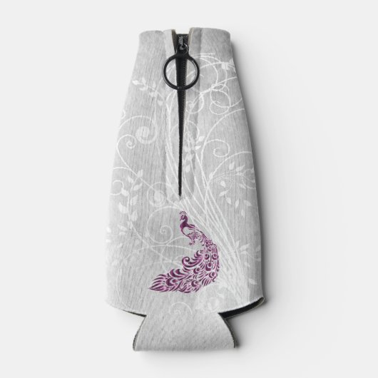 Magenta Peacock - Aangepaste flessenkoeler Flesjeskoeler (Achterkant)