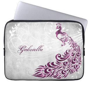Magenta Peacock - Aangepaste laptophoes Laptop Sleeve