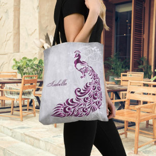 Magenta Peacock - Gepersonaliseerd Tas