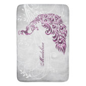 Magenta Peacock - Gepersonaliseerde badmat (Voorkant Verticaal)