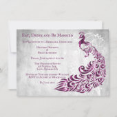 Magenta Peacock Leaf Vine Rehearsal Dinner Invite Kaart (Voorkant)