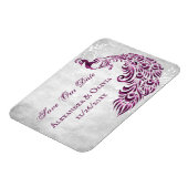 Magenta Peacock Leaf Vine sparen de Datum Magnet Magneet (Linkerzijde)