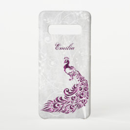 Magenta Peacock personaliseer Samsung Galaxy Hoesj S10 Hoesje
