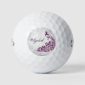 Magenta Peacock Persoonlijke Golf Balls Golfballen (Voorkant)