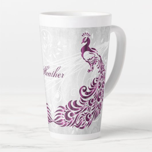 Magenta Peacock persoonlijke latte Mok (Rechterhoek)