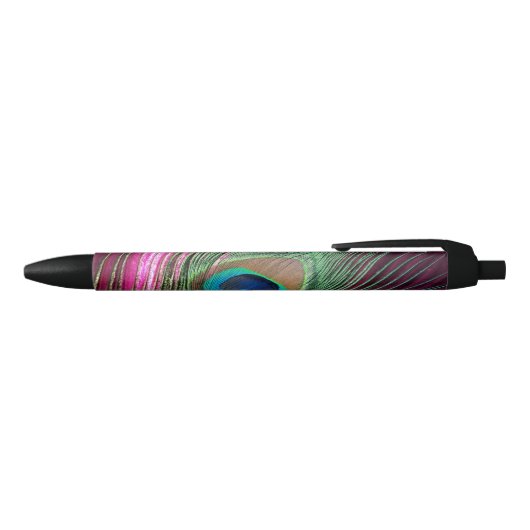 Magenta Peacock Zwarte Inkt Pen (Bovenkant)