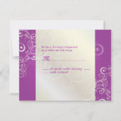 Magenta/Pearl wervelingen RSVPs vereisen 5x7 uitno RSVP Kaartje (Achterkant)
