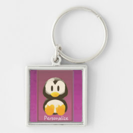 Magenta Penguin Sleutelhanger