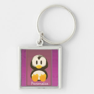 Magenta Penguin Sleutelhanger