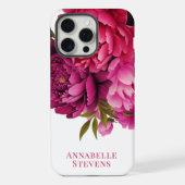 Magenta Peony Floral iPhone Hoesje (Achterkant)