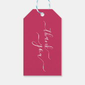 Magenta Peony Floral Wedding Cadeaulabel (Achterkant)