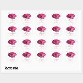 Magenta Peony Floral Wedding Ronde Sticker (Vel)