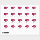 Magenta Peony Floral Wedding Ronde Sticker (Vel)