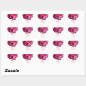 Magenta Peony Floral Wedding Vierkante Sticker (Vel)