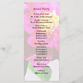 Magenta Peony in Sunshine Wedding Program Programmakaart (Achterkant)