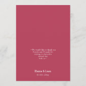 Magenta Persoonlijke gastnaam bruiloft Menu (Achterkant)