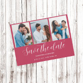 Magenta Photo Collage Wedding Save The Date