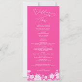 Magenta Pink Chinoiserie Floral Wedding Program (Achterkant)