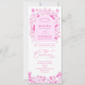 Magenta Pink Chinoiserie Floral Wedding Program (Voorkant)