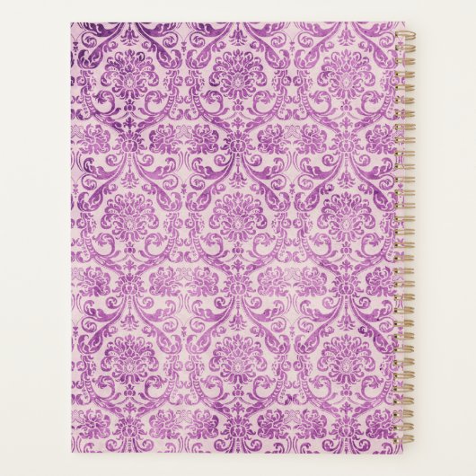 Magenta Pink Damask Planner (Achterkant)