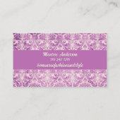 Magenta Pink Damask Visitekaartje (Achterkant)