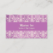 Magenta Pink Damask Visitekaartje (Voorkant)