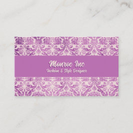 Magenta Pink Damask Visitekaartje