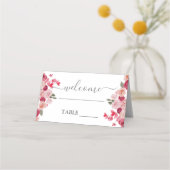 Magenta Pink Floral bruiloft Plaatskaartje (Voorkant)