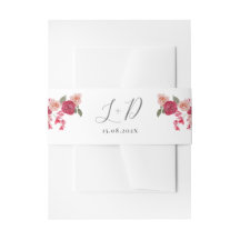 Magenta Pink Floral Wedding Belly Band