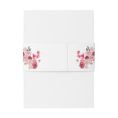 Magenta Pink Floral Wedding Belly Band Uitnodigingen Wikkel (Achterkant Voorbeeld)