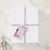 Magenta Pink Floral Wedding Gift Labels Cadeaulabel (Met Touw)