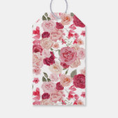 Magenta Pink Floral Wedding Gift Labels Cadeaulabel (Achterkant)