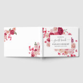 Magenta Pink Floral Wedding Guest Book Gastenboek (Volledig)
