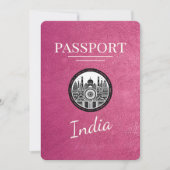 Magenta Pink India Passport Bewaar de datum Save The Date (Voorkant)