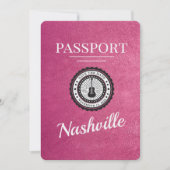 Magenta Pink Nashville Passport Bewaar de datum Save The Date (Voorkant)