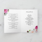 Magenta Pink Peony uitvaartprogramma Programma (Binnen)