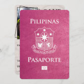 Magenta Pink Philippines Passport Save the Date (Voorkant / Achterkant)